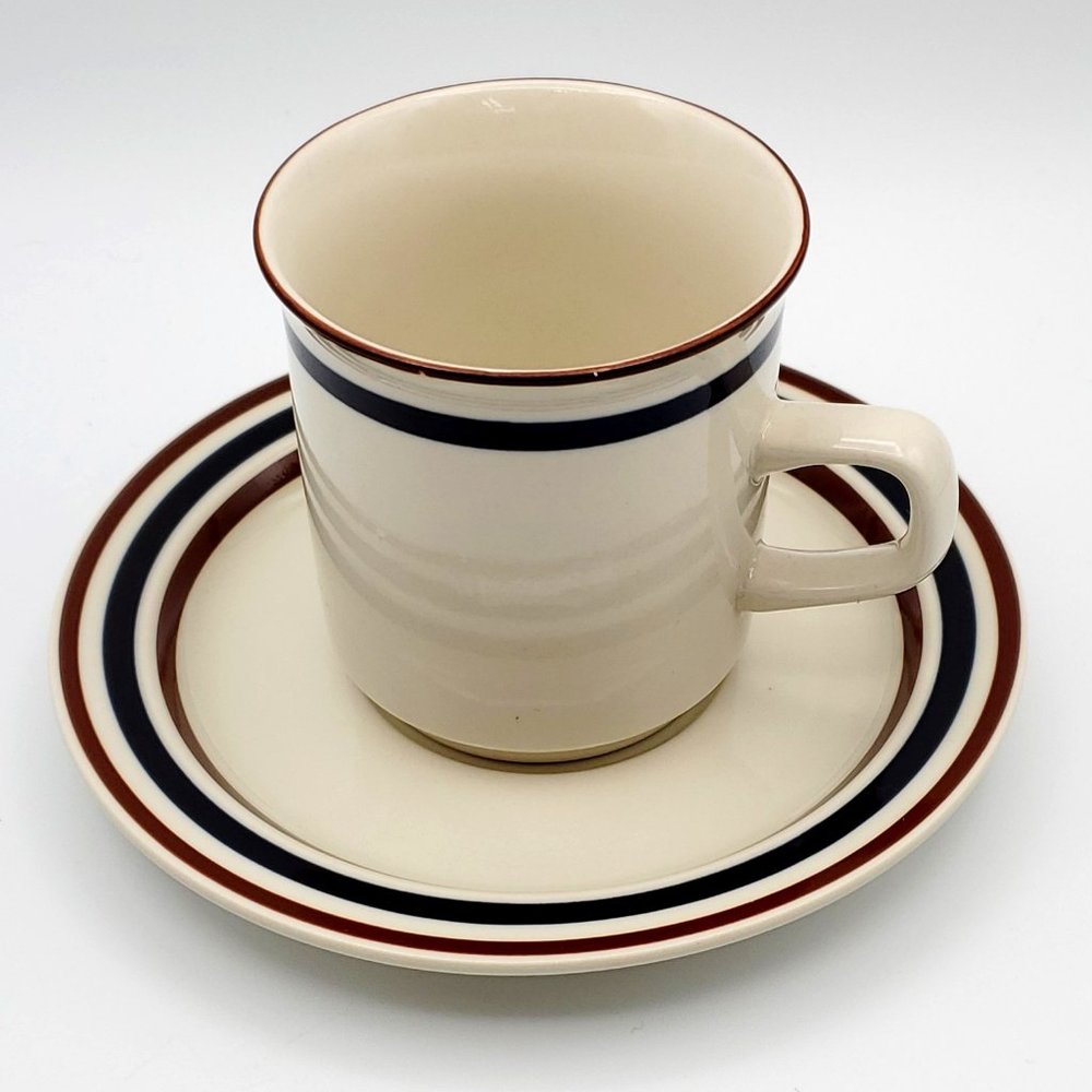 REGENCY NEWCOR STONEWARE FLAT CUP & SAUCER SET